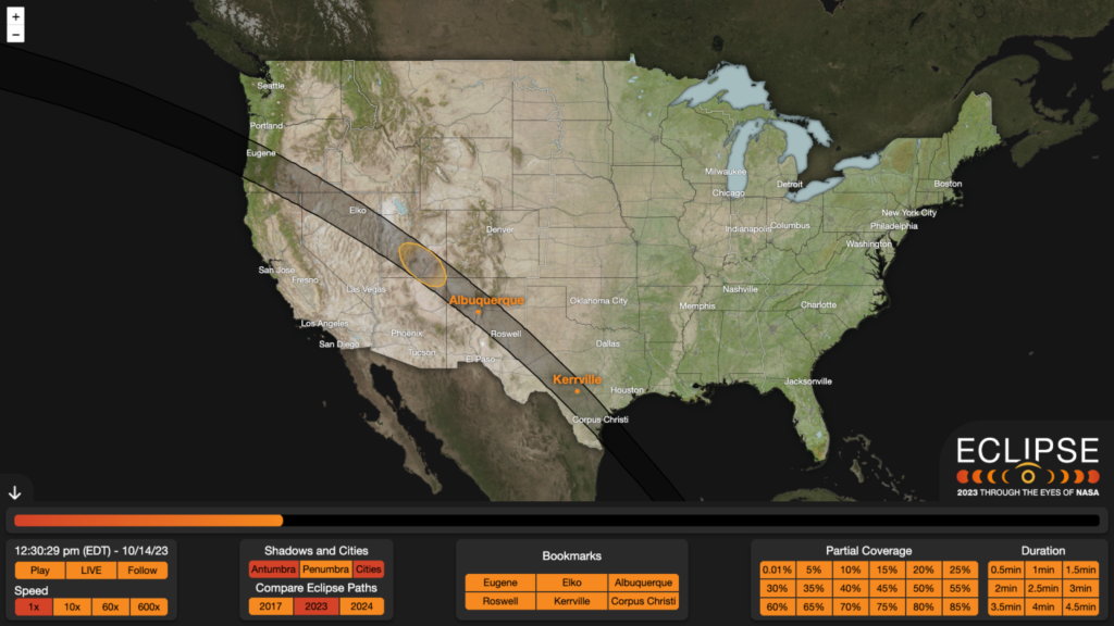 Solar eclipse Regions